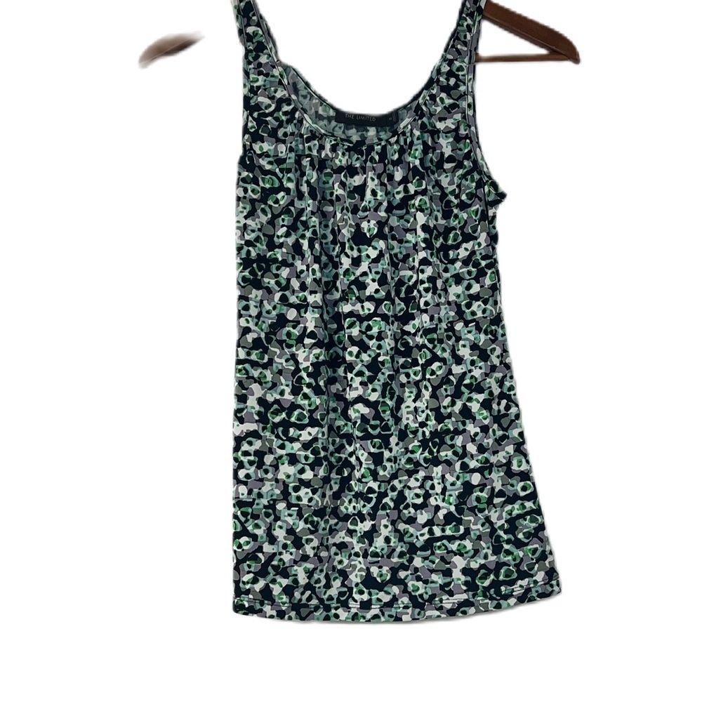 The Limited Women's sleeveless dot green, gray, blue, white, Blouse Top Size xs